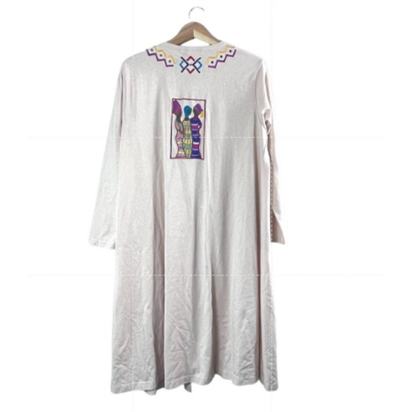 Vintage Bill & June Embroidered Design One Button Robe M - Picture 2 of 7
